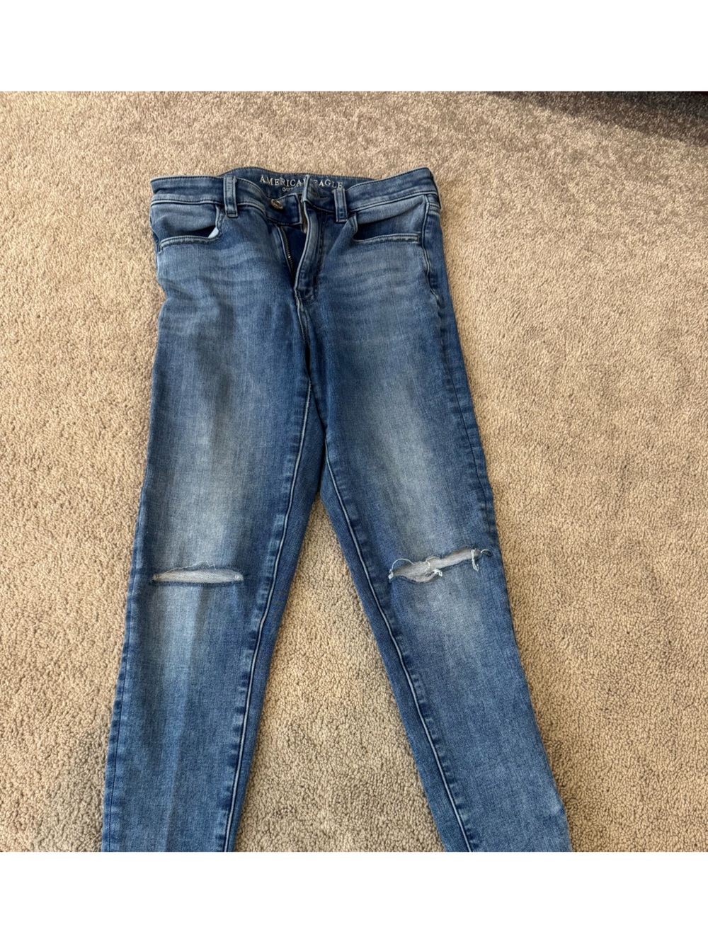 American Eagle Outfitters Distressed Blue Skinny Jeans